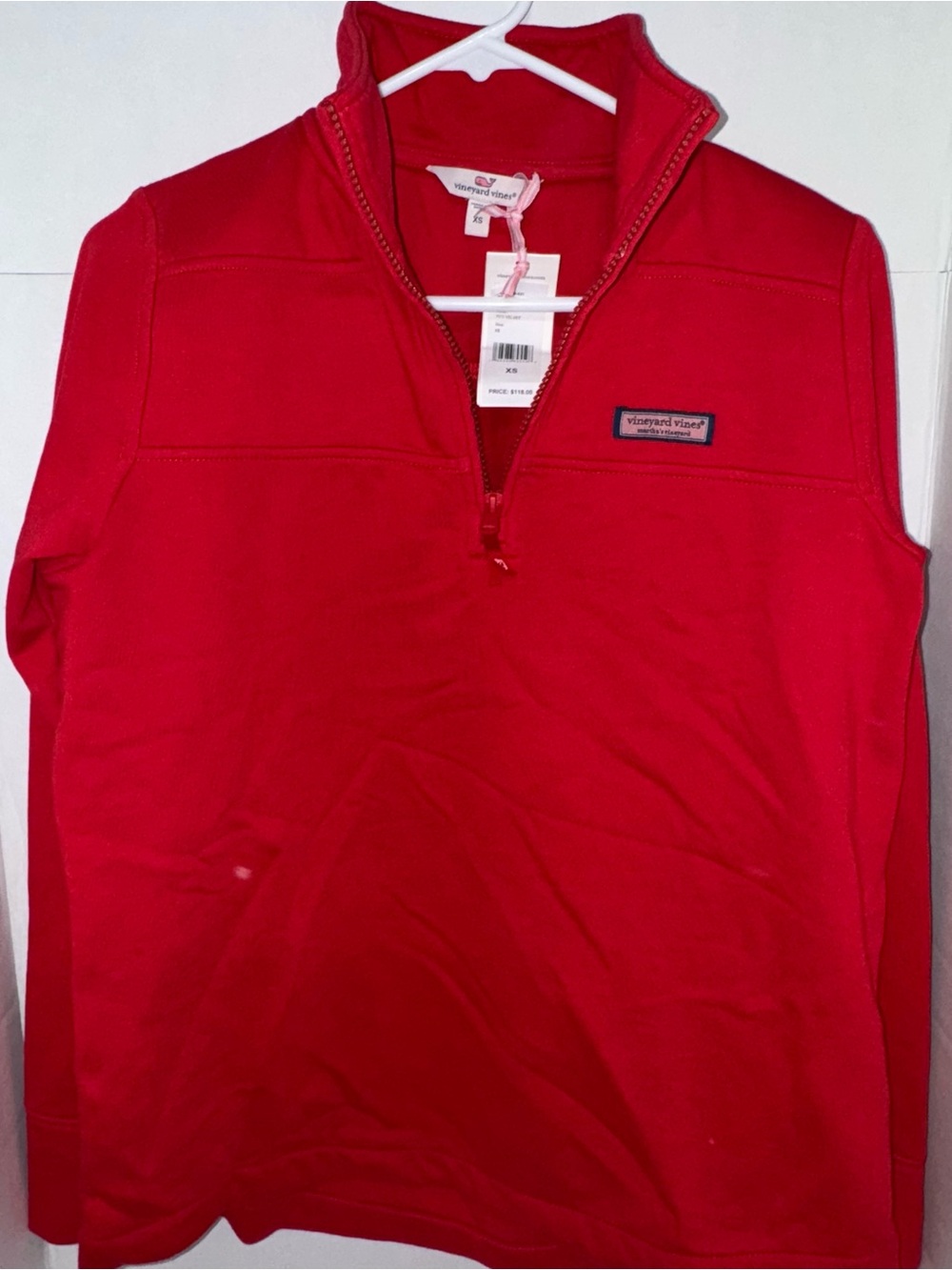 Vineyard Vines Women’s Bright Red Quarter-Zip Pullover